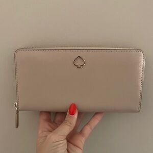 Kate Spade Taupe Zip Wallet